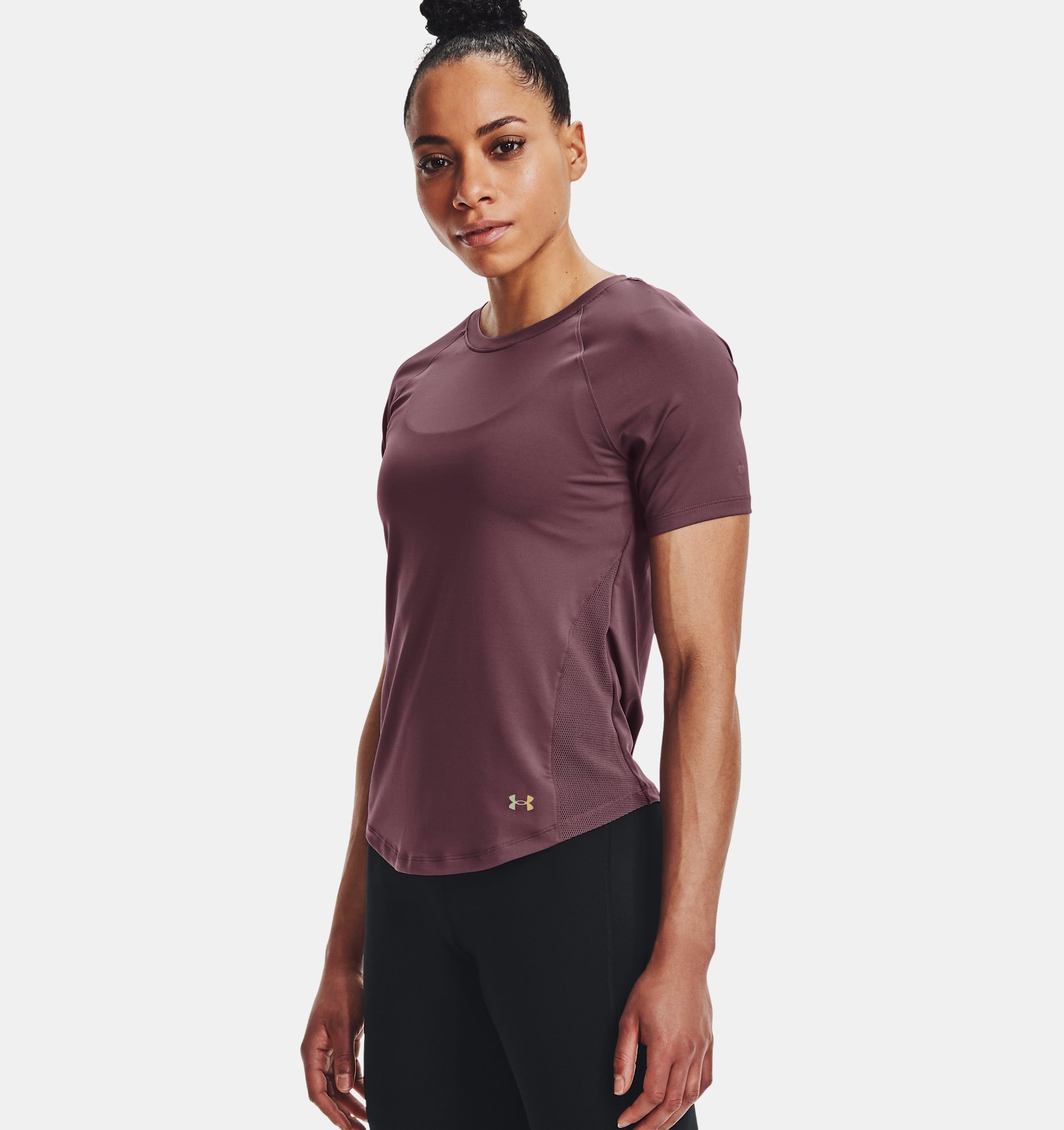 Women's UA RUSH™ HeatGear® Mesh Short Sleeve, Purple, pdpZoomDesktop image number 1
